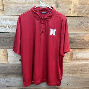 Nebraska Cutter & Buck Men's Polo Shirt in Rich Red